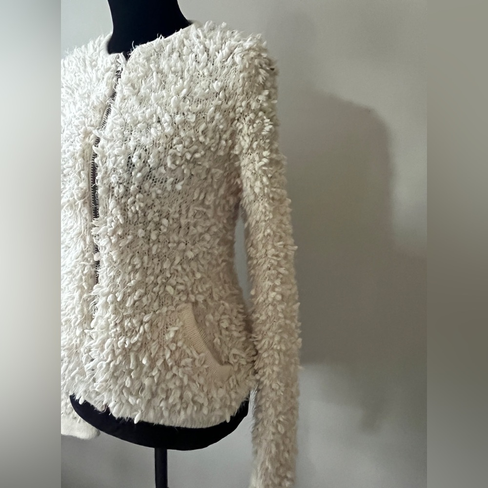 EUC- Forever 21 zip up jacket- size Medium- cream color - Picture 2 of 14